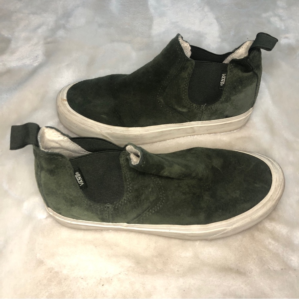 Vans Unisex UltraCush Green No Lace Suede Hightop Sneakers Women Sz 6.5/Men Sz 5
